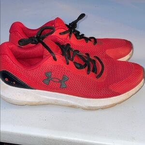 Under Armour Kids Red and Black Sneakers